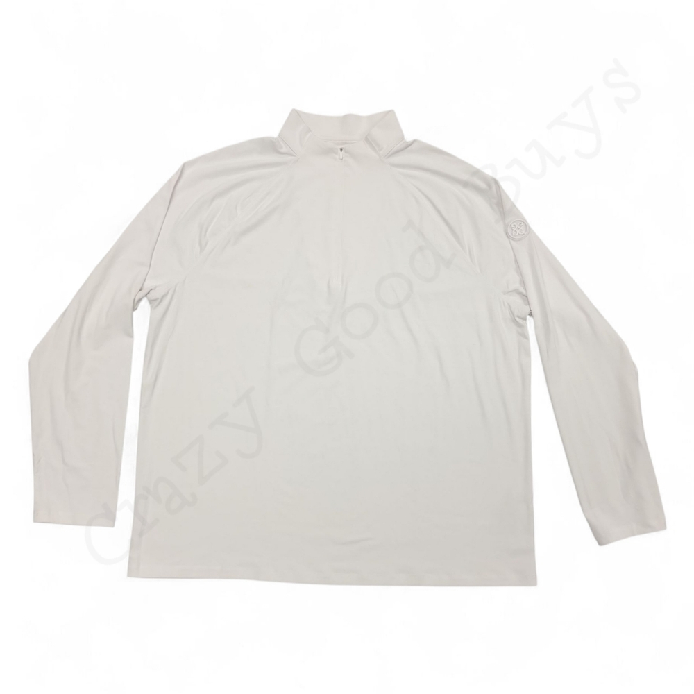 NWT G/FORE White Long Sleeve Tee Quarter Zip Golf Pullover, Snow, XXL 2XL